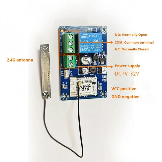 Alt view image 4 of 6 - Remote Control Switch Bt Relay Module 1 Channel DC7-32V Home Access Control Relay Module
