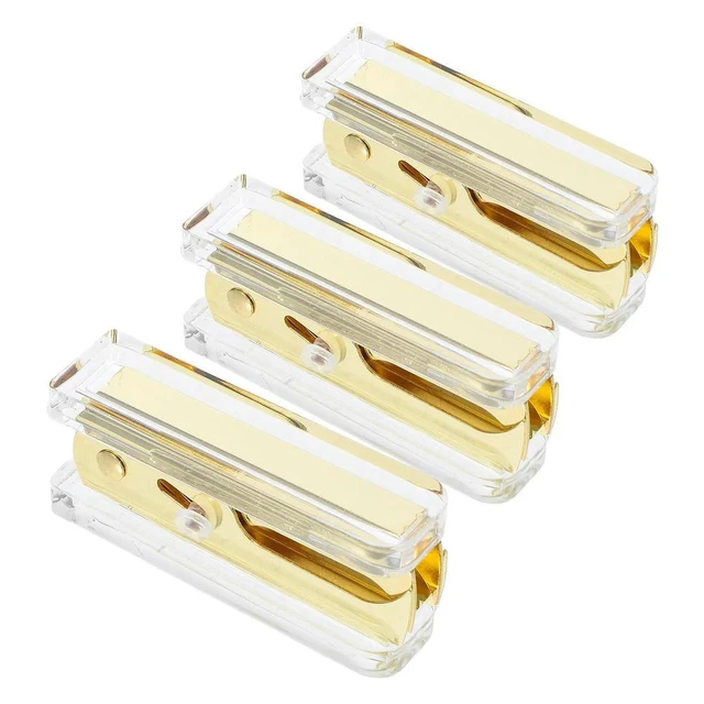 Alt view image 6 of 6 - 3Pcs Transparent Acrylic Staple Remover Gold Trim Compact Staple Removal Tool or Saving Efficient Office Supply