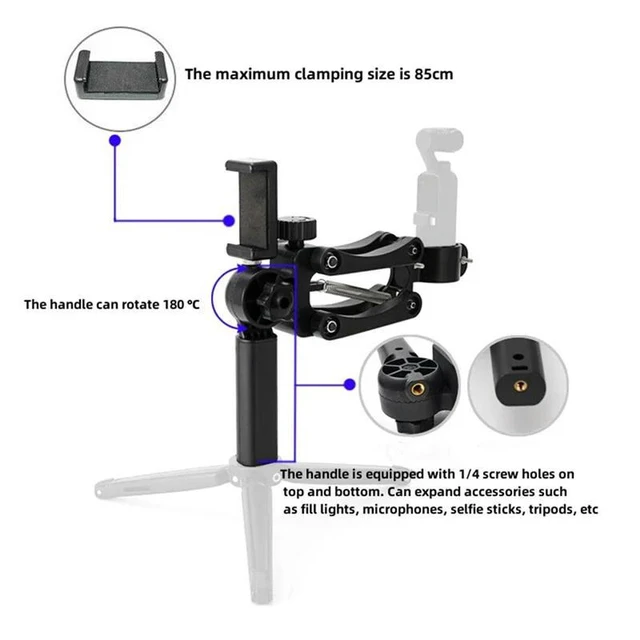 Alt view image 5 of 6 - Gimbal Sports Shooting Anti Shake Holder Z-Axis Bracket For Osmo Pocket 3/Pocket 2/1 Camera Accessories