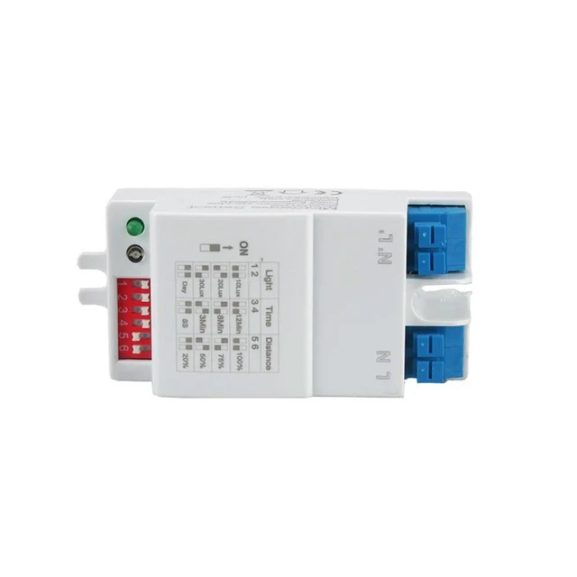 Alt view image 8 of 12 - AC 110-240V Time Adjustable 5.8GHz Microwave Radar Sensor Switch Body Motion Detector Delay Relay Switch LED Light Sensor