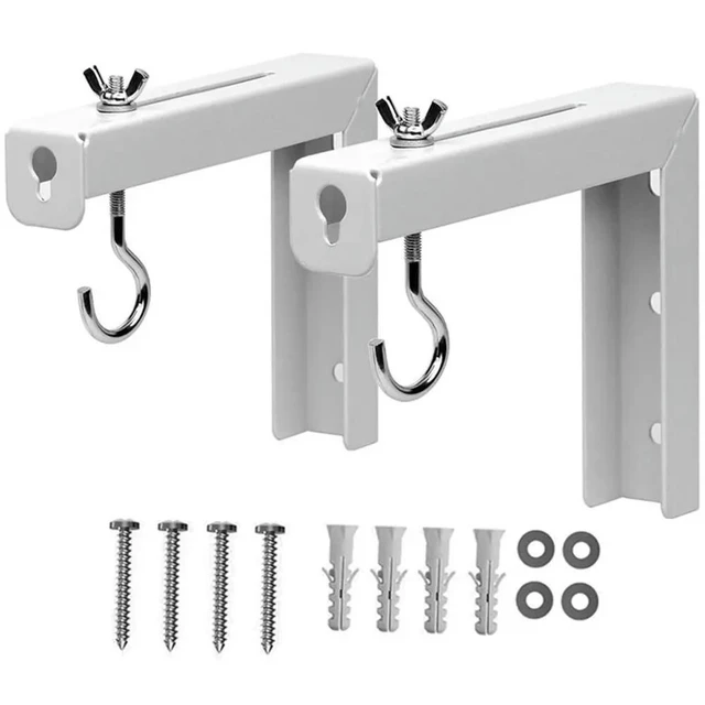 Alt view image 4 of 6 - 2Pcs Projector Screen Mount Brackets High Strength Steel Universal Ceiling Wall Mount for Presentation Movie Screen Backdrop