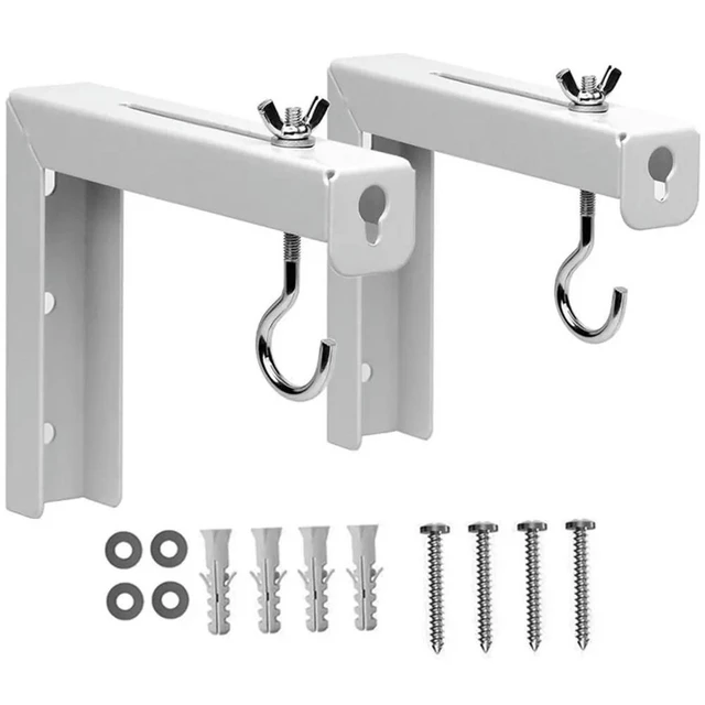 Alt view image 5 of 6 - 2Pcs Projector Screen Mount Brackets High Strength Steel Universal Ceiling Wall Mount for Presentation Movie Screen Backdrop