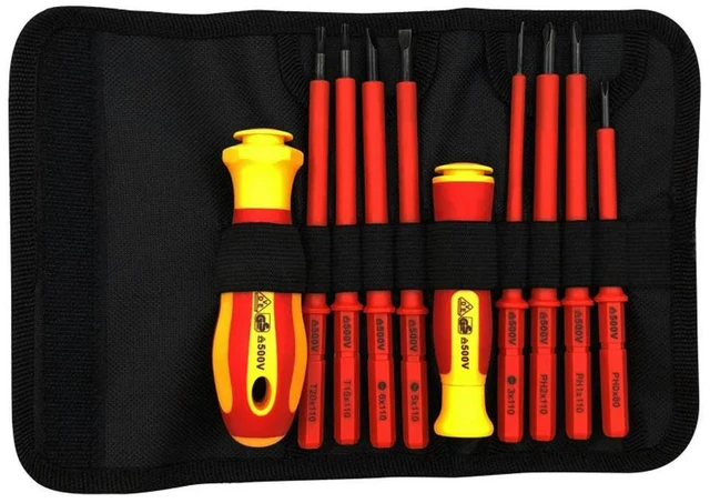 Alt view image 4 of 6 - 10 in 1 Multifunctional Screwdriver Set Insulation Electrician Screw Driver Bits Home Repair Screwdriver Bit Kit Hand Tool