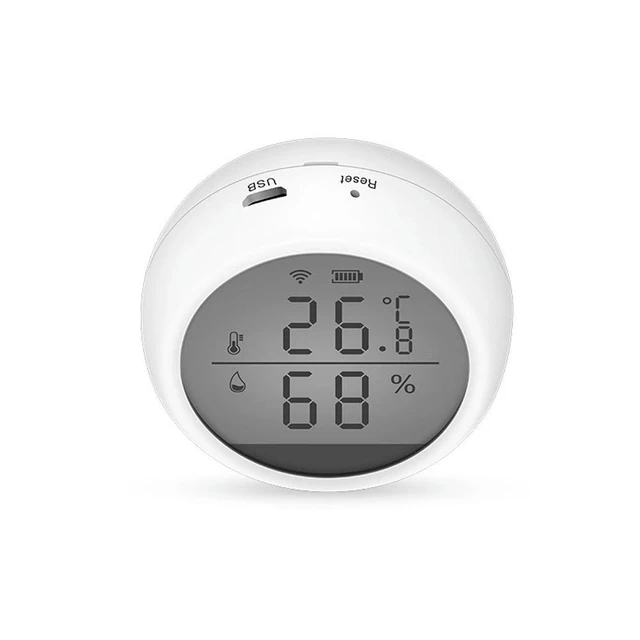 Alt view image 9 of 12 - Temperature Humidity Monitor LCD Screen Digital Display Round Hygrometer Temperature Gauge -10°C-55°C