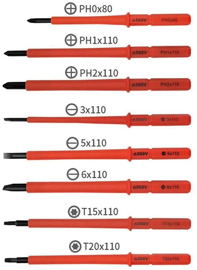Alt view image 5 of 6 - 10 in 1 Multifunctional Screwdriver Set Insulation Electrician Screw Driver Bits Home Repair Screwdriver Bit Kit Hand Tool
