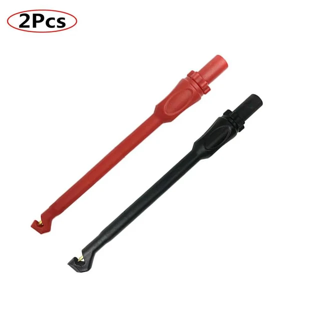 Alt view image 10 of 12 - 2Pcs Insulation Puncture Probe Auto Repair Multimeter Test Clip Puncture-free Test Probe with Pluggable 4mm Banana Plug