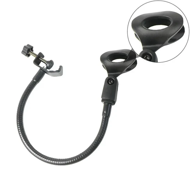 Alt view image 12 of 12 - 2Pcs Flexible Gooseneck Microphone Stand with C-Type Clip for Broadcasting Podcasting Singing Recording Online Meeting Universal