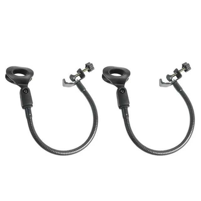 Alt view image 10 of 12 - 2Pcs Flexible Gooseneck Microphone Stand with C-Type Clip for Broadcasting Podcasting Singing Recording Online Meeting Universal