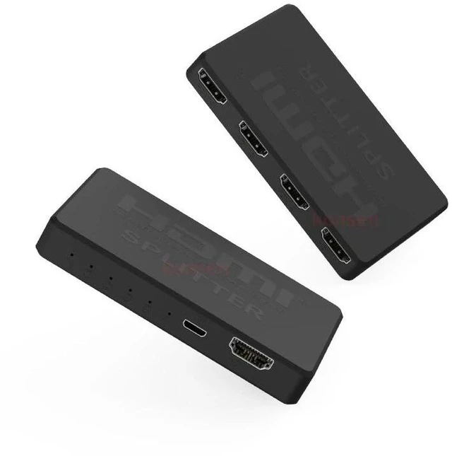 Alt view image 8 of 12 - 4K HDMI Splitter 1x4 Converter 1 in 4 out HDMI Video Distributor Splitter 1080P Display Duplicate Adapter for PC Loptop Monitor
