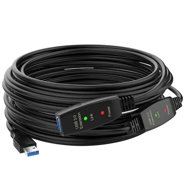 Alt view image 7 of 12 - Active USB 3.0 Extension Cable 10M With Amplifier USB 3.0 Type A Male To Female USB 3.0 Extender Repeater Cable Cord