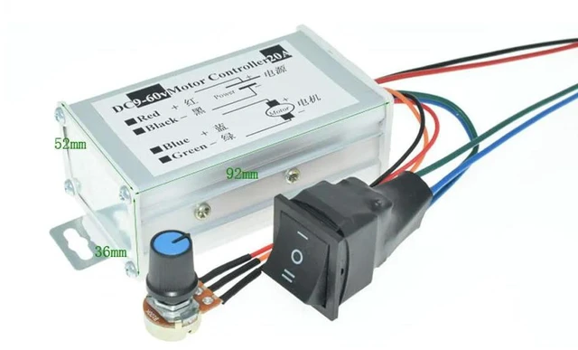 Alt view image 9 of 12 - High Power PWM Control Switch Motor Speed Regulator Control Governor DC Motor Speed Controller DC9-60V 1200W 20A Forward/Reverse