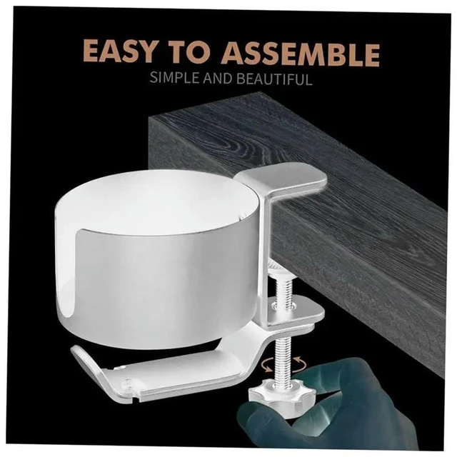 Alt view image 12 of 12 - Adjustable Desk Cup Holder Mount Aluminum Double Tube Headset Stand Clamp