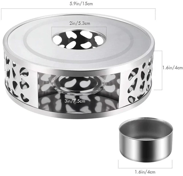 Alt view image 10 of 12 - Stainless Steel Tea Warmer with Light Holder for Hot Tea and Hot Coffee Pots