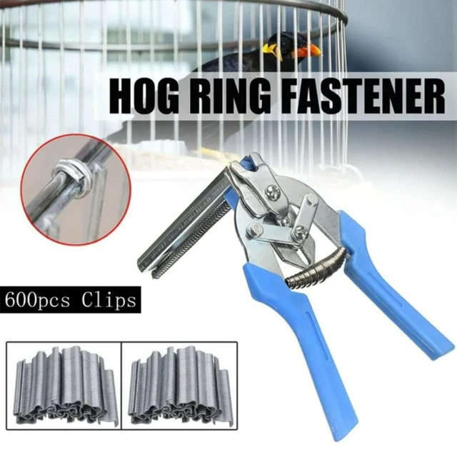 Alt view image 5 of 6 - M Type Nail Poultry Cage Fastening Pliers Wire Cage Clamp Ring Pliers Set 600 Nails for Rabbit Bird Chicken Net Cage Wire Fence