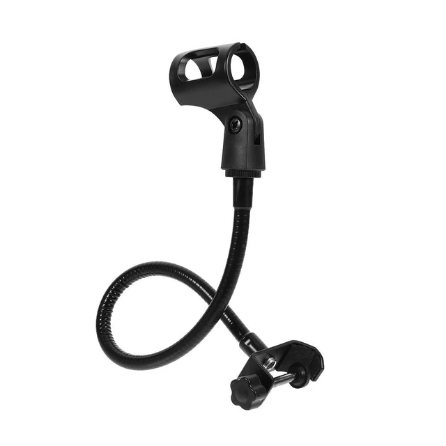 Alt view image 10 of 12 - 1Pcs Premium Goose Neck Microphone Stand Clip Mount Adjustable Mic Holder Compatible with Most Mics for Broadcasting Karaoke