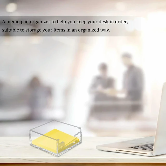 Alt view image 5 of 6 - 2Pcs Memo Pad Notes Box Holder Desktop Organizer Small Office Desk Notes Paper Dispenser Stationery Memo Holder