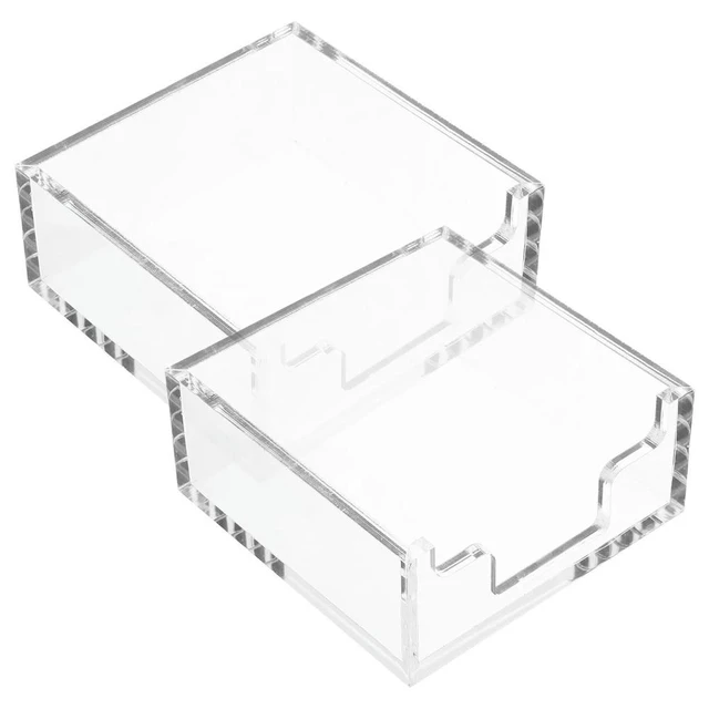 Alt view image 6 of 6 - 2Pcs Memo Pad Notes Box Holder Desktop Organizer Small Office Desk Notes Paper Dispenser Stationery Memo Holder
