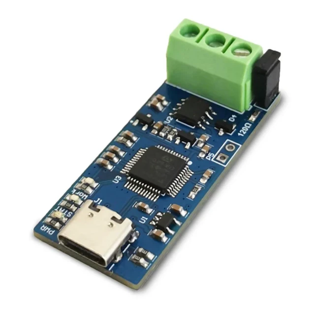 Alt view image 4 of 6 - Type-C USB to CAN Module Supports CAN FD CAN Bus Analyzer V2.0 With 3 Color LED High-Performance STM32G4 Series Microcontroller
