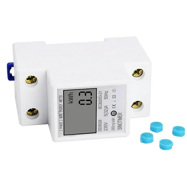 Alt view image 6 of 6 - DDS528 AC 230V Watt Hour Meter DIN Guide LCD Digital Display Power Consumption kWh Multifunction Single Phase