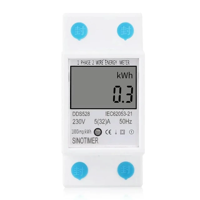Alt view image 4 of 6 - DDS528 AC 230V Watt Hour Meter DIN Guide LCD Digital Display Power Consumption kWh Multifunction Single Phase