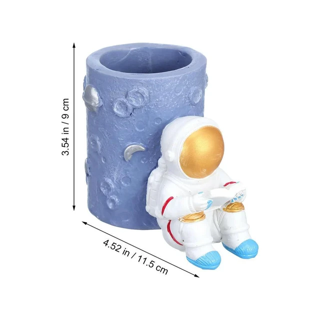 Alt view image 11 of 12 - Resin Astronaut Pen Holder Desktop Organizer Cup for Pens Pencils Makeup Brushes Modern Space Decor for Home Office School Use