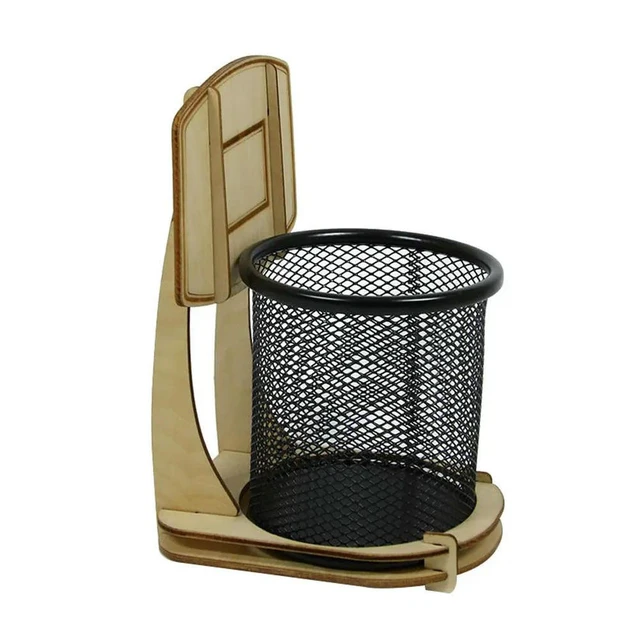 Alt view image 10 of 12 - Basketball Stand Pen Holder l Wood Creative Office Desktop Pencil Organizer Unique DIY Container Basketball Fan Gift