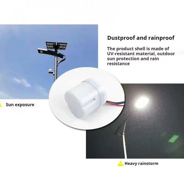 Alt view image 5 of 6 - Light Control Sensor Switch Outdoor Photoelectric Switch 25A Rainproof High Power Automatic On Off Photoelectric Sensor Switch