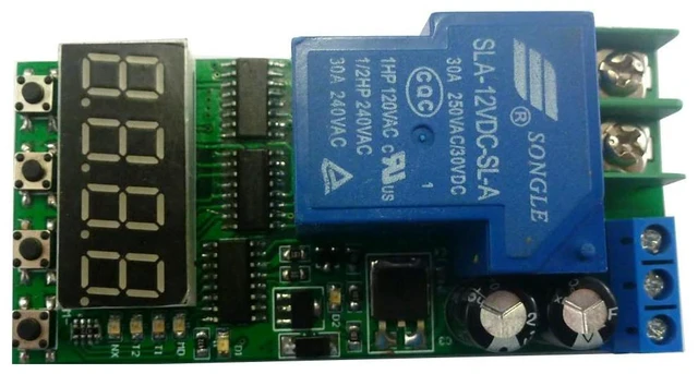 Alt view image 5 of 6 - IO23C01 DC12V 30A Multifunction Timer Delay Relay Module High Power On/Off Self-lock Instantaneous Switch for PLC Motor LED Car