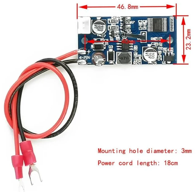 Alt view image 6 of 6 - DC 6-70V Cooling Fan ligent Temperature Control Module Chassis Cooling Motor Three Speed Adjustment Controller