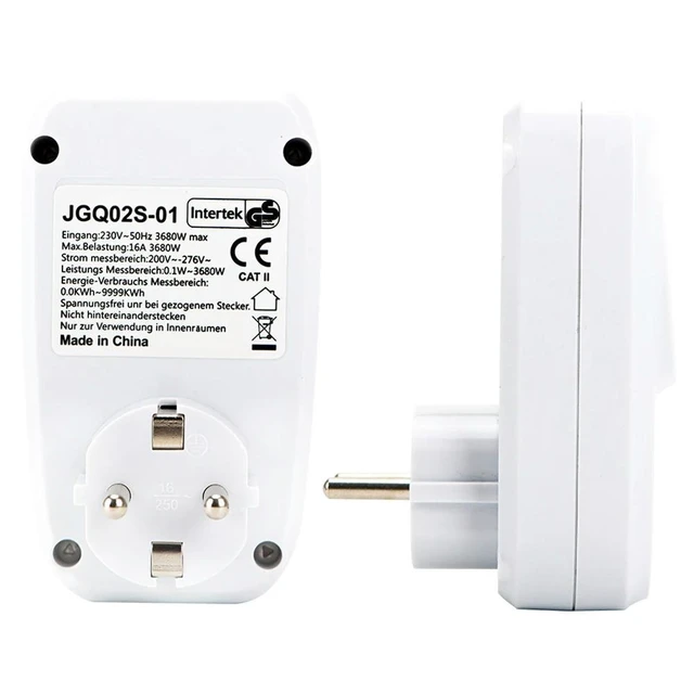 Alt view image 9 of 12 - AC 230V EU Digital LCD Power Meter Wattmeter Socket Energy Meter Socket Electric Tester Kwh Measuring Outlet Power Analyzer
