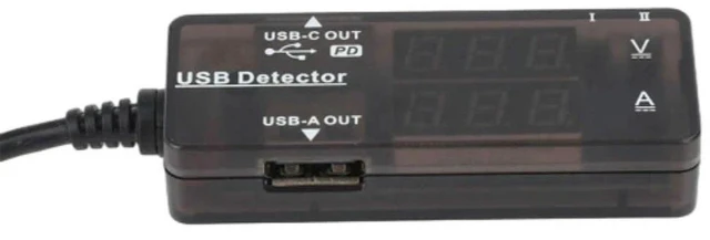 Alt view image 5 of 6 - USB Charger Tester Voltmeter Ammeter Tester Dual LED Display Voltage Current Meter Mobile Power Detector with USB/Type-C Cable