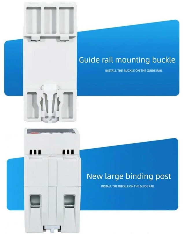 Alt view image 7 of 12 - 63A Din Rail 3-in-1 Display Adjustable Over Voltage Current and Under Voltage Protector Device Timer Relay Voltage Power Meter