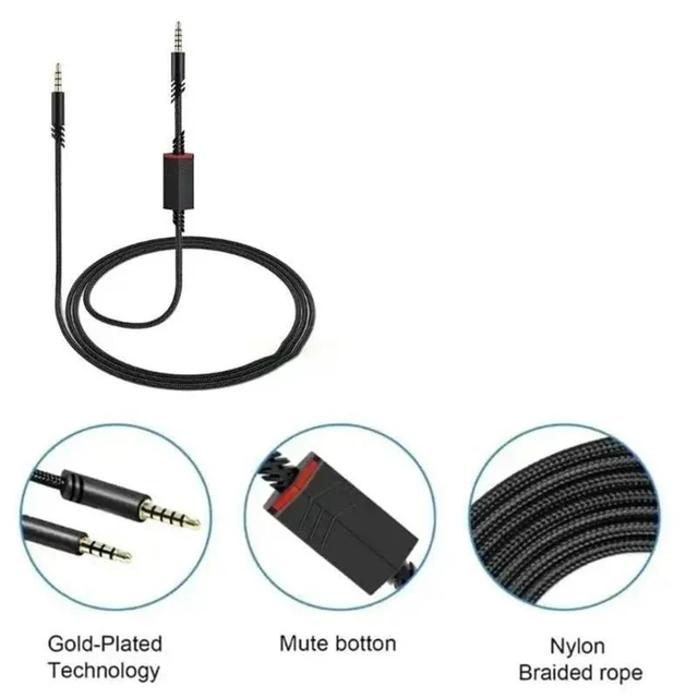 Alt view image 12 of 12 - Replacement 6.5 Feet Audio Cable Headphone Cable For Astro A10/A40/A40TR Headsets Works With 3.5Mm Jack