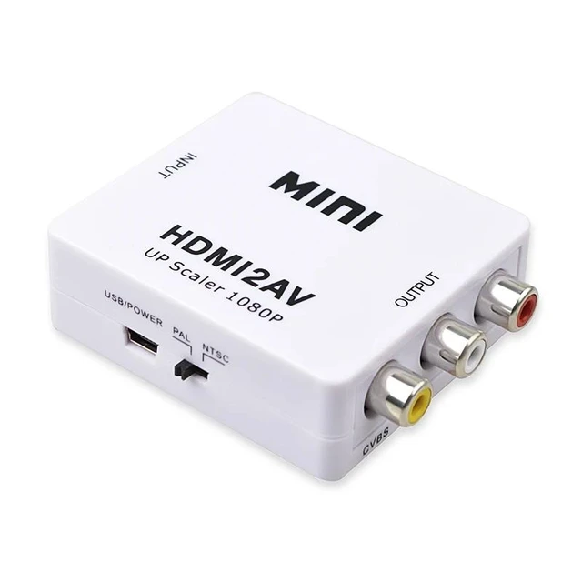 Alt view image 7 of 12 - HDMI-compatible to RCA Converter AV/CVBS L/R Audio Video Set Top Box Up Scaler 1080P MINI HD2AV Support NTSC PAL Output HD To AV