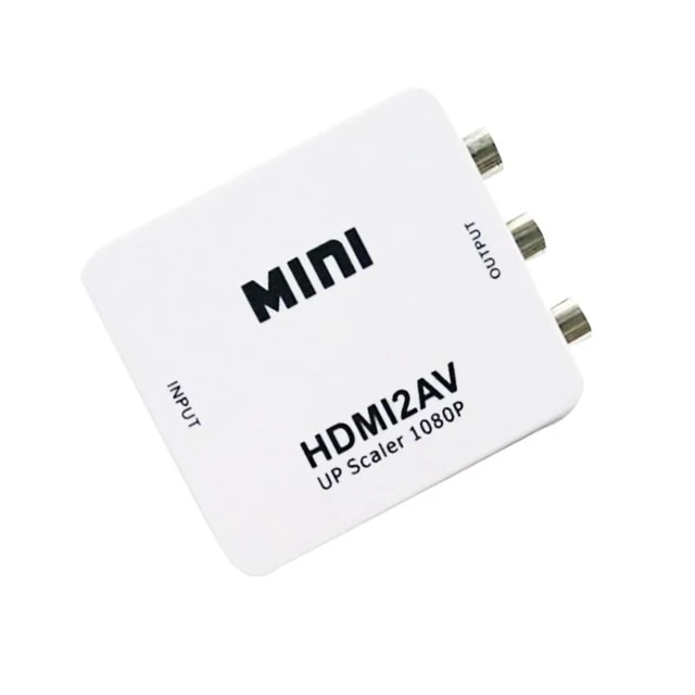 Alt view image 12 of 12 - HDMI-compatible to RCA Converter AV/CVBS L/R Audio Video Set Top Box Up Scaler 1080P MINI HD2AV Support NTSC PAL Output HD To AV