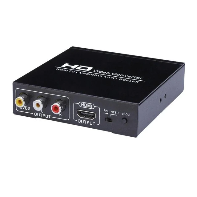 Alt view image 12 of 12 - 1080P HDMI To HDMI AV RCA Converter Scaler AV Splitter Converter for PS4 Apple TV DVD STB Support 1080P PAL NTSC 5.0 HDMI To RCA(EU Plug)