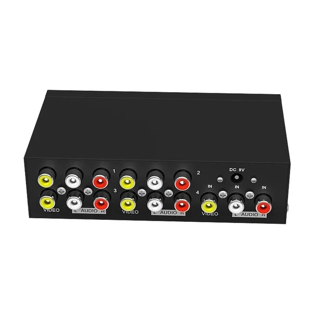 Alt view image 7 of 11 - 1x4 AV Splitter 1 In 4 Out AV Video Distributor 1x4 1x8 Video Audio Converter Duplicate Screen Amplifier for DVD Player HDTV VCD(UK Plug)(1x4)