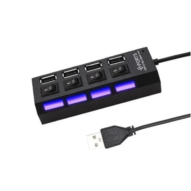Alt view image 11 of 12 - RYRA High Speed 4/7 Ports USB HUB 2.0 Adapter Expander Multi USB Splitter Multiple Extender With Switch 30CM Cable For PC Laptop Color: white (black 7port)