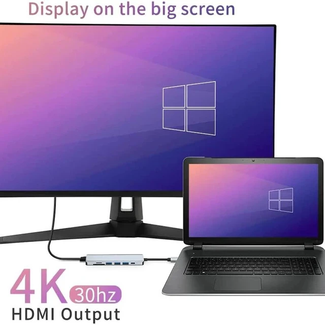 Alt view image 11 of 12 - USB C HUB Type C Splitter To HDMI 4K Thunderbolt 3 Docking Station Laptop Adapter With PD SD TF RJ45 For Macbook Air M1 iPad Pro Color: russet (5in1 PD RJ45)