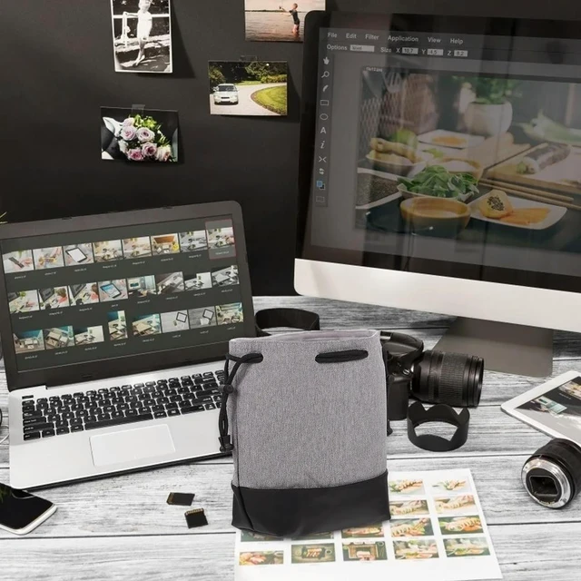 Alt view image 5 of 6 - 1Pcs Lens Protector Pouch Oxford Fabric Camera Bag Compact Travel Case for Dslr Mirrorless with Accessories