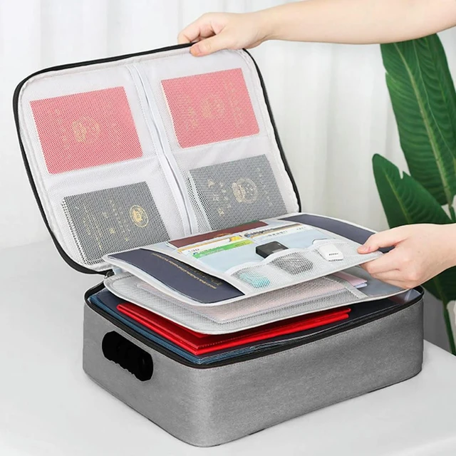 Alt view image 7 of 12 - Fireproof Waterproof Certificate Bag Multi-Layer File Organizer Collapsible Document Holder for Office School
