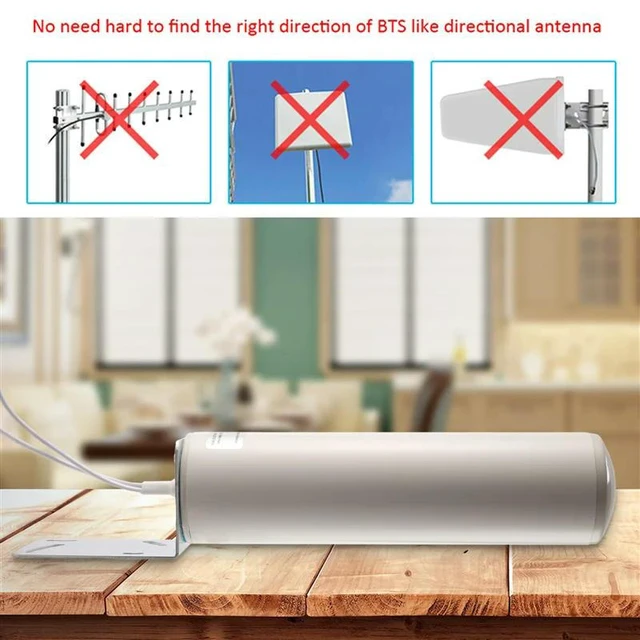 Alt view image 8 of 12 - Antenna 4G LTE Antena SMA 12Dbi Omni Antenne Male 5M Dual Cable 2.4Ghz For B315 E8372 E3372 Routers