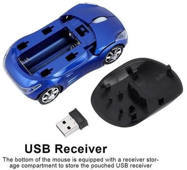 Alt view image 10 of 14 - 2.4G Car Mouse with USB Reciver 1600DPI Optical Mouse for PC Computer Laptop Tablet, High Cute Mouse for XP/Win7/ME/2000/for OS (Blue)