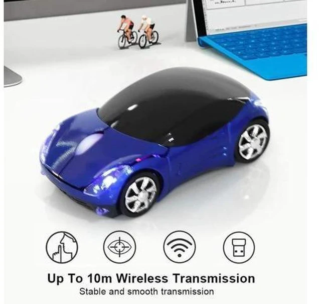 Alt view image 11 of 14 - 2.4G Car Mouse with USB Reciver 1600DPI Optical Mouse for PC Computer Laptop Tablet, High Cute Mouse for XP/Win7/ME/2000/for OS (Blue)