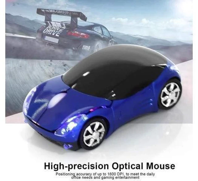 Alt view image 9 of 14 - 2.4G Car Mouse with USB Reciver 1600DPI Optical Mouse for PC Computer Laptop Tablet, High Cute Mouse for XP/Win7/ME/2000/for OS (Blue)
