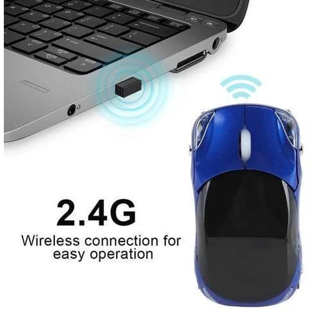 Alt view image 14 of 14 - 2.4G Car Mouse with USB Reciver 1600DPI Optical Mouse for PC Computer Laptop Tablet, High Cute Mouse for XP/Win7/ME/2000/for OS (Blue)