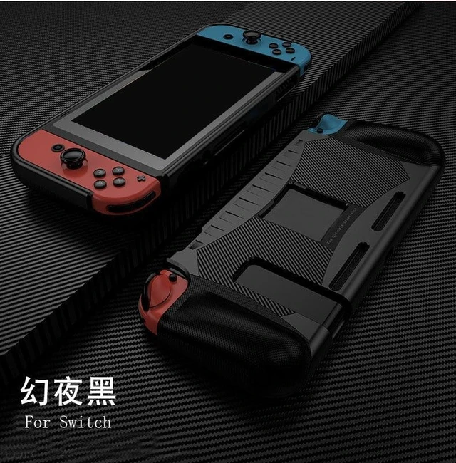 Alt view image 2 of 2 - Dockable TPU Hard Back Hand Grip Cover Handgrip Shell For Switch NS Lite Joy-Con Controller Silicone Protective Case(Black for Switch)