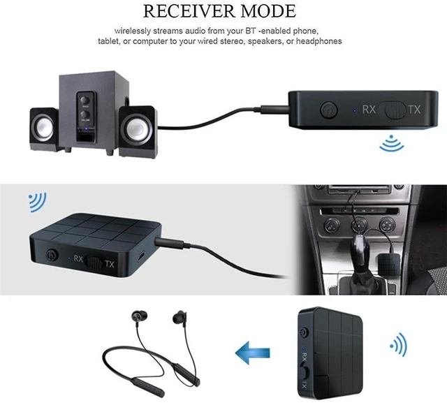 Alt view image 8 of 8 - 2 in 1 BT 5.0 Audio Transmitter Receiver Adapter Portable 2 In1 Wireless Audio Adapter RX/TX Mode for TV Car Computer