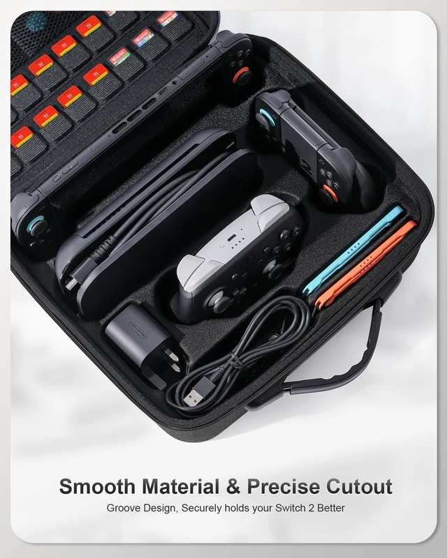 Alt view image 10 of 14 - Switch 2 All in One Carrying Case for Nintendo Switch 2, Portable Hard Travel Case with Game Card Slots, Portable Storage Carry Bag for Switch 2 Console Pro Controller Accessories