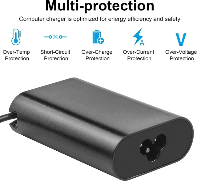 Alt view image 10 of 14 - 65W 45W Laptop Charger USB C for Dell USB C Charger, Dell XPS 12, XPS 13, Latitude 3540 5420 5430 5440 5450 5520 5530 5540 5550 7400 7410 7420 7430 7440